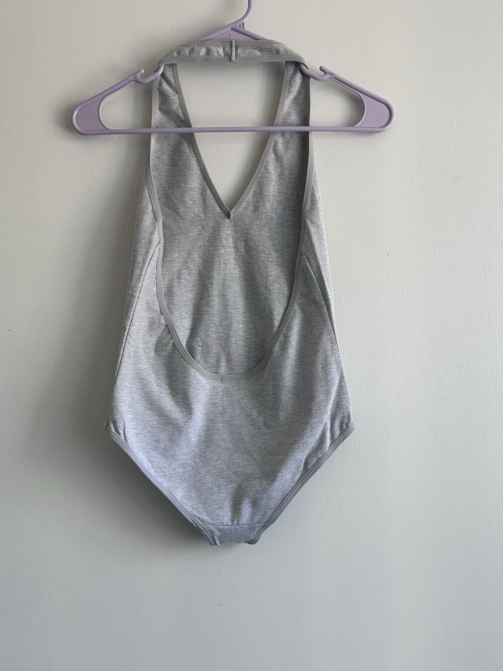 American Apparel Women’s Gray Racerback Bodysuit Size M Cotton Spandex NWOT